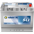 Batterie voiture Varta E23 70Ah 630A de marque CANPAA SARL, vue de face avec bornes de connexion visibles