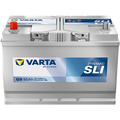 Batterie voiture VARTA G8 95Ah 830A, marque CANPAA SARL, vue de face avec bornes et étiquette visible.