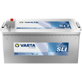 Batterie Varta N9 225Ah 1150A pour véhicules, vue de la batterie avec bornes et étiquettes, marque Varta.