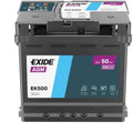 BATTERIE VOITURE EXIDE EK500 AGM 12V 50AH 570A