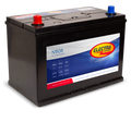 Batterie Electra M11D 90Ah 720A de CANPAA SARL, vue de face avec bornes positives et négatives visibles.