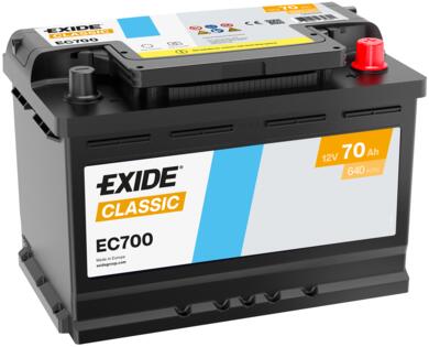 BATTERIE VOITURE EXIDE EC700 12V 70AH 640A