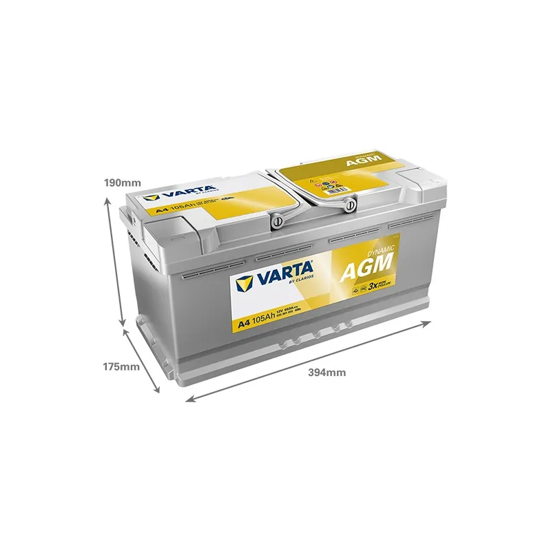 BATTERIE VOITURE VARTA A4 AGM - 105AH 950A (EN)