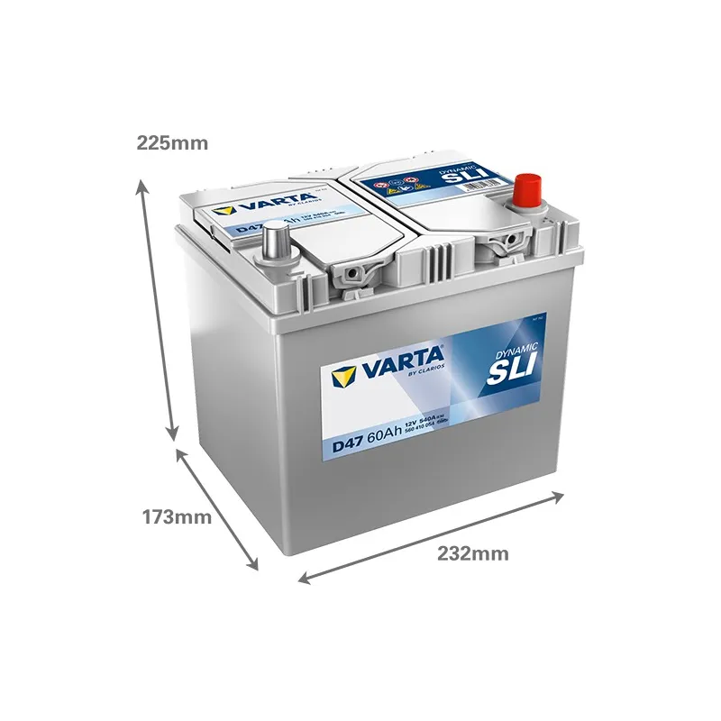 BATTERIE VOITURE VARTA D47 60AH 540A (EN)