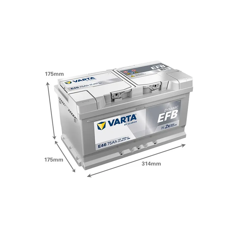 BATTERIE VOITURE VARTA E46 75AH 730A (EN)