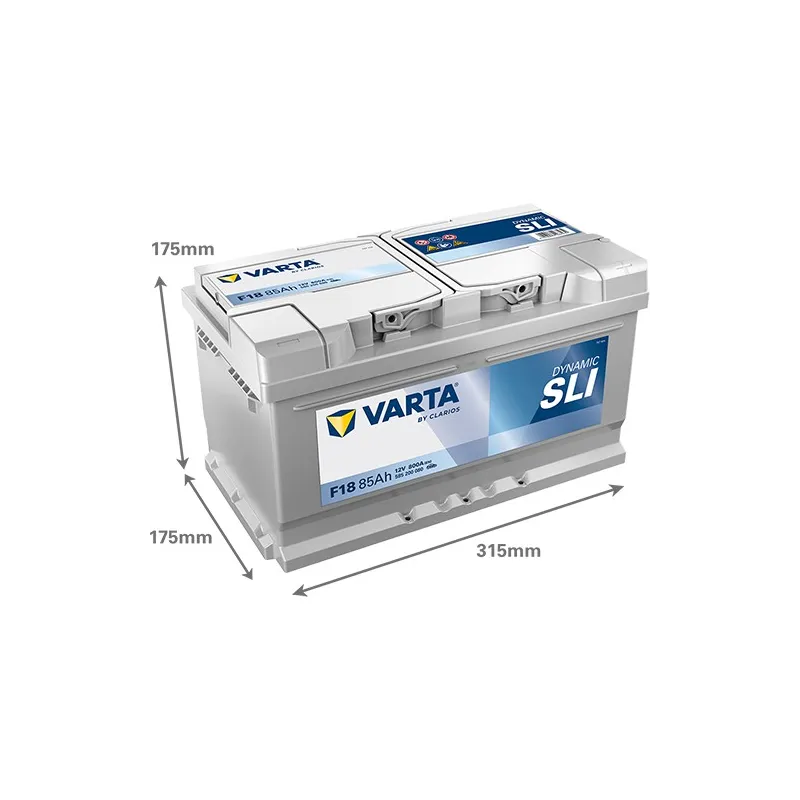 BATTERIE VOITURE VARTA F18 85AH 800A (EN)