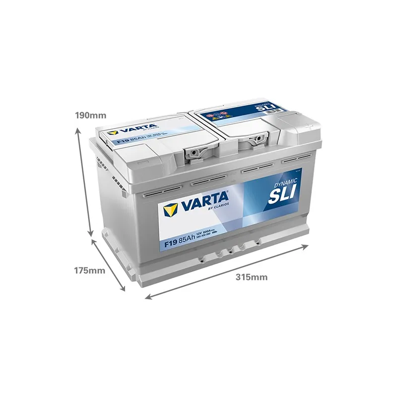 BATTERIE VOITURE VARTA F19 85AH 800A (EN)