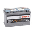 Batterie voiture Bosch S5A11 12V 80AH 800A, pièce détachée pour véhicule, vue de face avec bornes visibles.